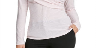 Blusa texturizada feminina DKNY, rosa, tamanho pequeno