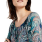 Blusa feminina estampada NY Collection, verde, tamanho pequeno, médio