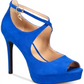 Thalia Sodi Scarpin Feminino Peep Toe com Tira no Tornozelo Clássico Azul Tamanho 10 M