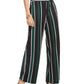 Calça feminina listrada com zíper e perna larga, preta, tamanho 2, da INC International Concepts