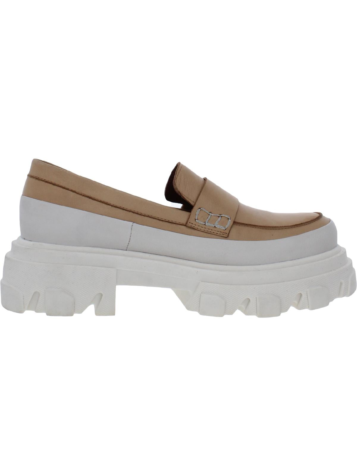 Steve Madden Flossie Leather Slip-on Mocassim Feminino Branco Tamanho 10 M