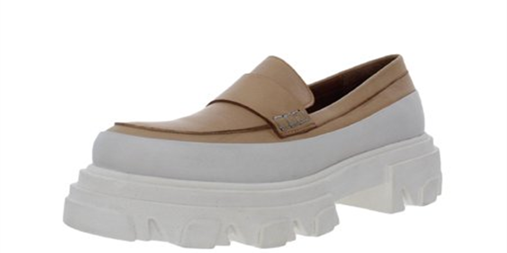 Steve Madden Flossie Leather Slip-on Mocassim Feminino Branco Tamanho 10 M