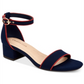 Charter Club Sandálias femininas Ruue Fabric com bico aberto, casuais, estilo slingback, azul marinho, tamanho 9,5 M