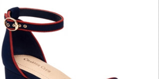 Charter Club Sandálias femininas Ruue Fabric com bico aberto, casuais, estilo slingback, azul marinho, tamanho 9,5 M