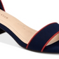 Charter Club Sandálias femininas Ruue Fabric com bico aberto, casuais, estilo slingback, azul marinho, tamanho 9,5 M