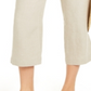 Calça Capri de Linho Feminina Charter Club com Cintura Amarrada, Marrom, Tamanho XXG