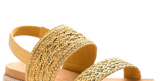 Sandálias femininas American Rag Karli Fabric com bico aberto, casuais, alpargatas, amarelas, tamanho 9 M