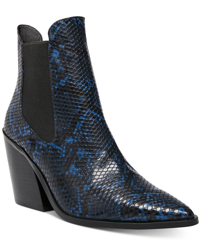 Botas Chelsea Steve Madden Gail Leather Femininas Biqueira Fina Azul Tamanho 9 M