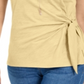 Top feminino com amarração lateral, amarelo, tamanho pequeno, estilo &amp; co