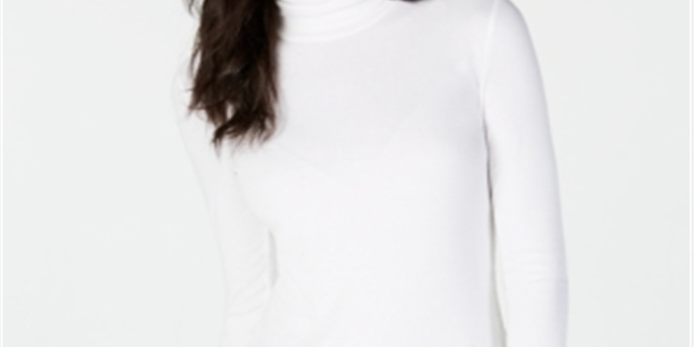 Camisa feminina de gola alta em malha canelada INC International Concepts, marrom, tamanho XX-G