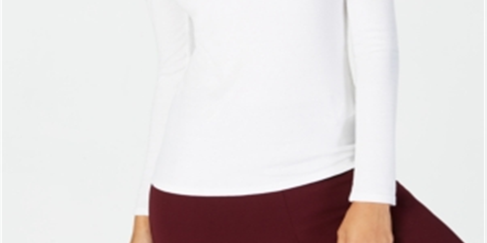 Camisa feminina de gola alta em malha canelada INC International Concepts, marrom, tamanho XX-G