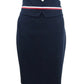 Tommy Hilfiger Saia feminina com cintura entalhada e acabamento listrado, azul, tamanho 6