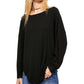 Blusa feminina Free People com decote redondo e manga comprida, preta, tamanho pequeno