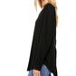 Blusa feminina Free People com decote redondo e manga comprida, preta, tamanho pequeno