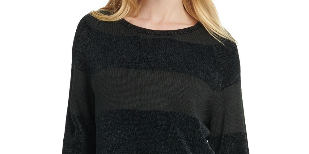 Suéter listrado feminino DKNY preto tamanho P