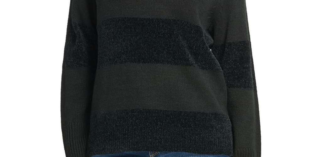 Suéter listrado feminino DKNY preto tamanho P