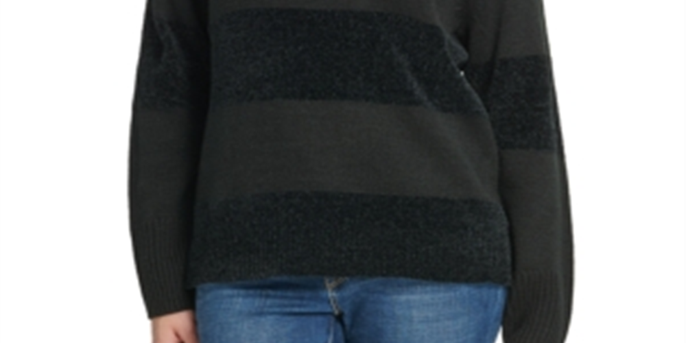 Suéter listrado feminino DKNY preto tamanho P