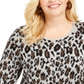 Suéter Alfani Feminino Plus Metallic Animal Print Cinza Tamanho 0X
