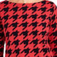 Blusa feminina Charter Club com estampa pied-de-poule e manga 3/4, vermelha, tamanho X-S