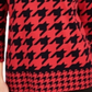 Blusa feminina Charter Club com estampa pied-de-poule e manga 3/4, vermelha, tamanho X-S