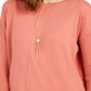 Suéter túnica feminino com costura frontal estilo &amp; co laranja tamanho grande