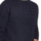 Suéter masculino vintage à prova de intempéries com estampa de manga comprida e gola redonda, tamanho grande, azul