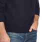 Suéter masculino vintage à prova de intempéries com estampa de manga comprida e gola redonda, tamanho grande, azul