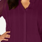 Blusa Alfani Feminina Plus Transparente Pintuck com Botões Vermelho Tamanho 0X