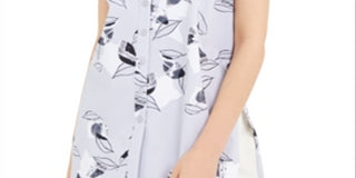 Túnica Alfani Feminina Estampada de Folhas Cinza Tamanho Petite S