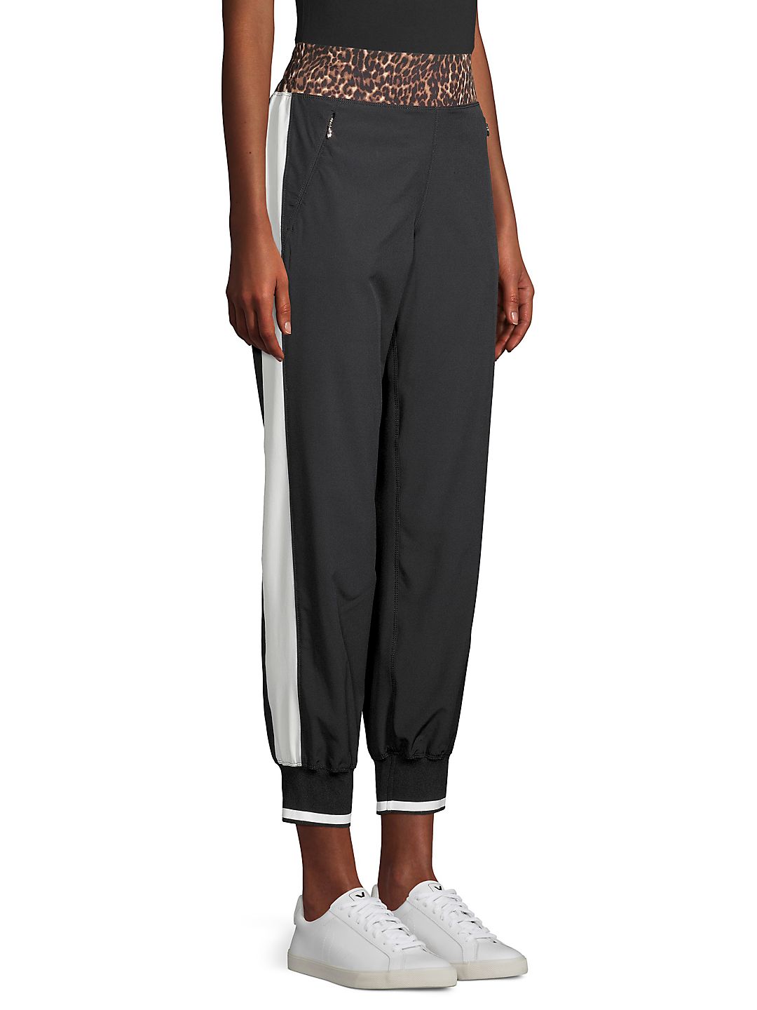 Calça jogger feminina Calvin Klein Colorblocked - Preta, tamanho P