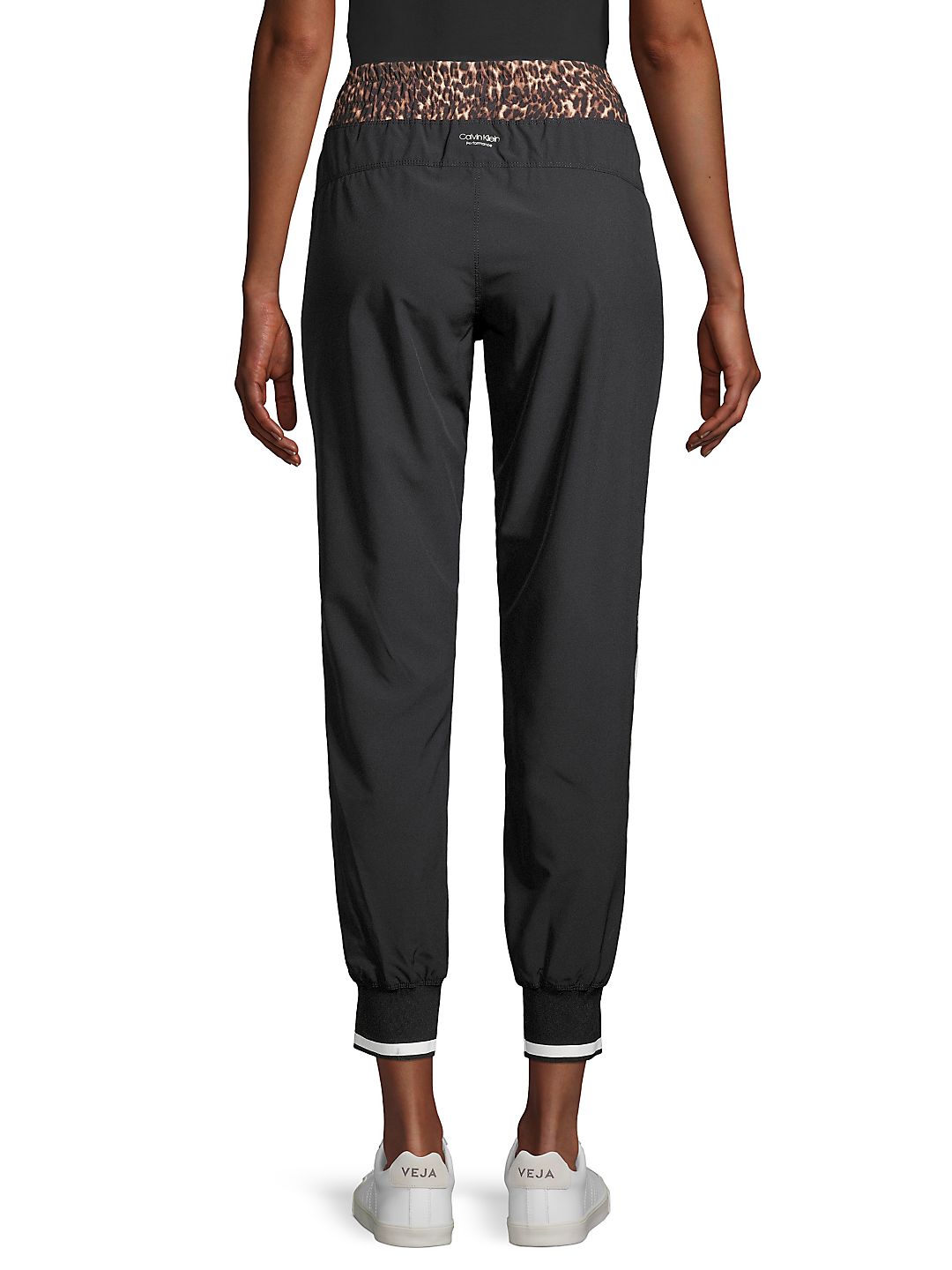 Calça jogger feminina Calvin Klein Colorblocked - Preta, tamanho P