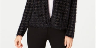 Cardigan Alfani Feminino Eyelash Preto Tamanho Médio