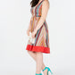 Vestido feminino Love Squared listrado sem mangas com decote em V e comprimento até o joelho, tamanho 2X