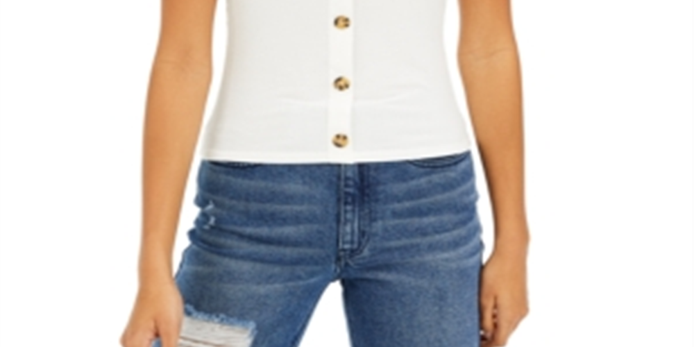 Blusa canelada com manga bufante Pink Rose Junior, tamanho médio, branca
