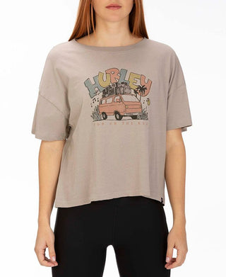 Camiseta gráfica Hurley Junior's Cotton Van Vibes, marrom, tamanho grande