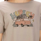 Camiseta gráfica Hurley Junior's Cotton Van Vibes, marrom, tamanho grande