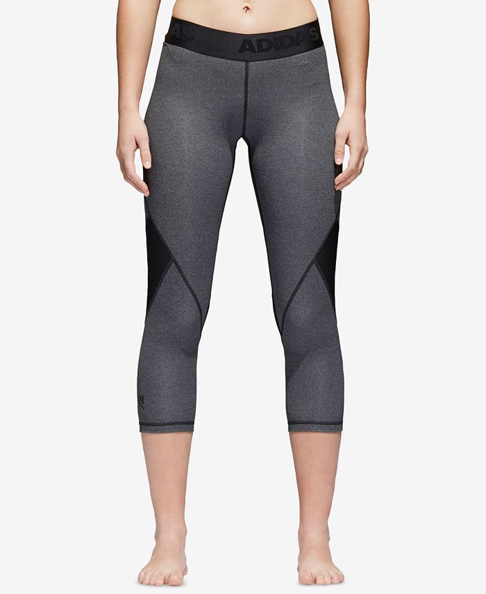 Calça Capri Adidas Alphaskin Fitness Feminina Cinza Tamanho XX-G