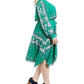 Vestido feminino plus size com estampa mista e bainha em lenço, verde, tamanho 2X