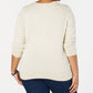 Cardigan feminino plus size Charter Club com botões frontais, amarelo, tamanho 1X
