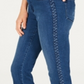 Calça jeans feminina Charter Club Lexington com perna reta e listras trançadas - Azul, tamanho 4