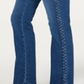 Calça jeans feminina Charter Club Lexington com perna reta e listras trançadas - Azul, tamanho 4