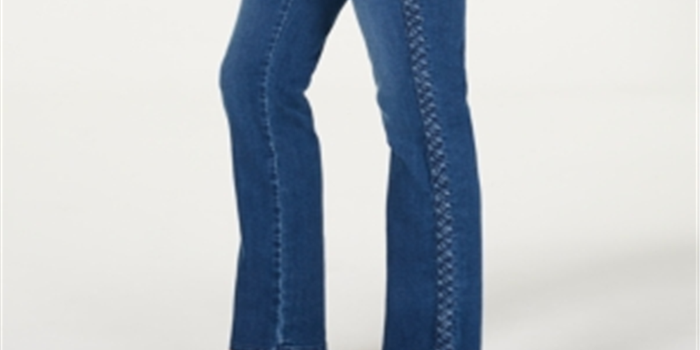 Calça jeans feminina Charter Club Lexington com perna reta e listras trançadas - Azul, tamanho 4