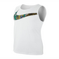 Camiseta regata de treino Nike Dri Fit Swoosh Standard Fit masculina, branca, tamanho pequeno