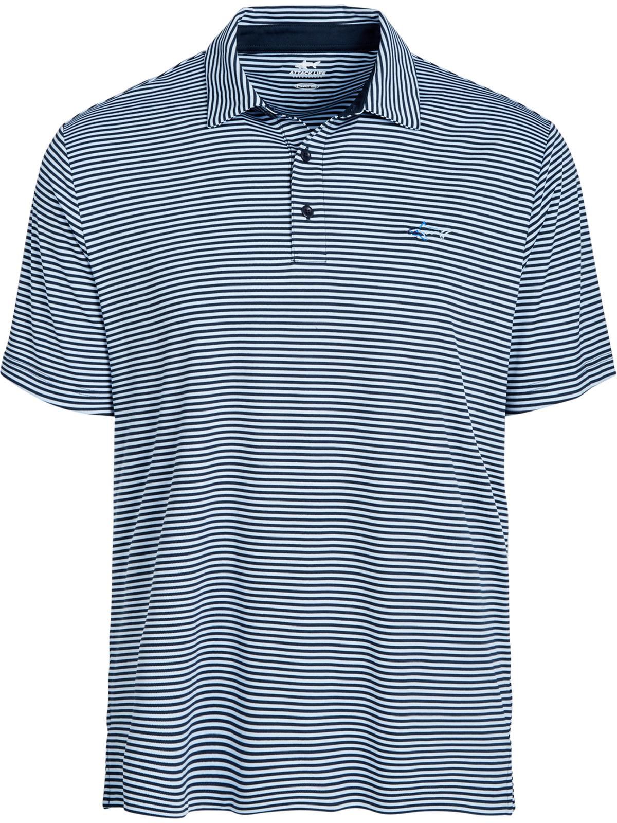 Camisa polo listrada masculina Attack Life By Greg Norman, tamanho XX-G, azul