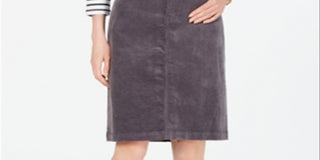 Saia de veludo cotelê com controle de barriga Charter Club feminina, cinza, tamanho 10