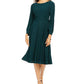 Vestido midi elástico franzido feminino Jessica Howard, verde, tamanho 8, pequeno