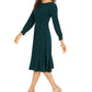 Vestido midi elástico franzido feminino Jessica Howard, verde, tamanho 8, pequeno