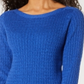 Karen Scott Suéter Feminino de Algodão com Gola Canoa Azul Tamanho XS