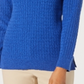 Karen Scott Suéter Feminino de Algodão com Gola Canoa Azul Tamanho XS