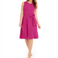 Vestido feminino Charter Club com amarração na cintura e midi, rosa, tamanho extrapequeno